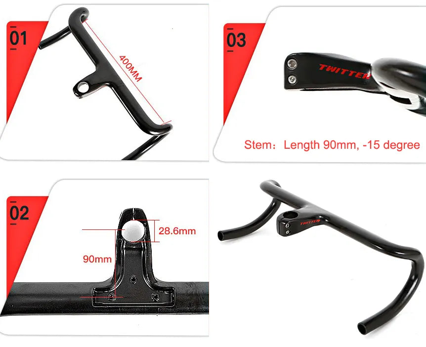Manubrio Twitter Road Carbon
