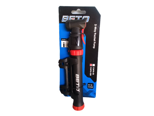 Bombin BETO Resina Doble Accion 80 PSI C/ Adaptador para Inflar Pelotas y Soporte al marco.